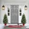 2 Pack 3.5ft. Pre-Lit Faux Cashmere Artificial Potted Christmas Tree, Warm White LED Lights